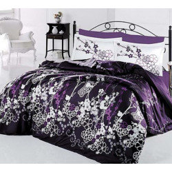 Стилно спално бельо от 100% сатениран памук - Harmony V2 Purple от StyleZone