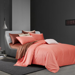 Двуцветно спално бельо от 100% памук ранфорс (кафяво/сьомга) от StyleZone