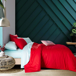 Двуцветно спално бельо от 100% памук ранфорс (червено/светло синьо) от StyleZone