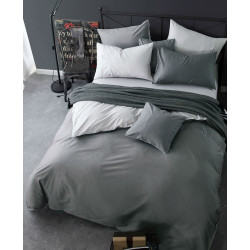 Двуцветно спално бельо от 100% памук ранфорс (светло сиво/тъмно сиво) от StyleZone