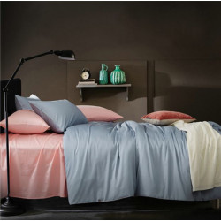 Двуцветно спално бельо от 100% памук ранфорс (светло розово/светло синьо) от StyleZone
