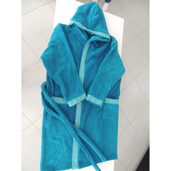 Халат за баня от висококачествен памук - ПЕТРОЛЕНО СИНЬО от StyleZone