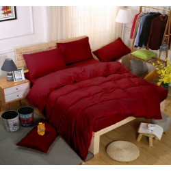 Едноцветно спално бельо със завивка -  БОРДО от StyleZone