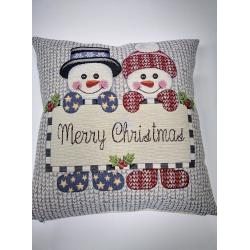 Коледна декоративна възглавница с цип - МАЛКИ СНЕЖКОВЦИ от StyleZone