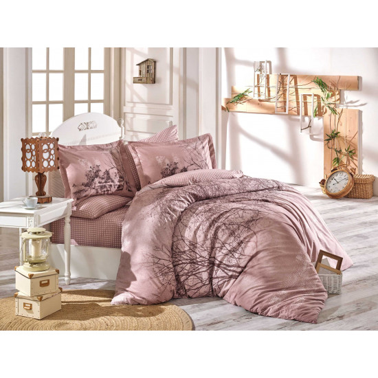 Луксозно спално бельо от 100% памук поплин - MARGHERITA KAHVE от StyleZone