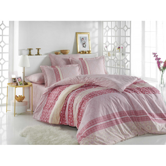 Луксозно спално бельо от 100% памук поплин - EMMA PEMBE от StyleZone