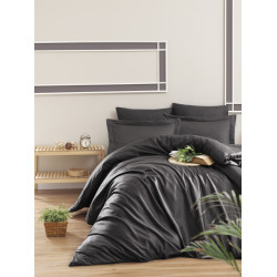 Едноцветно спално бельо от памучен сатен - ГРАФИТ от StyleZone