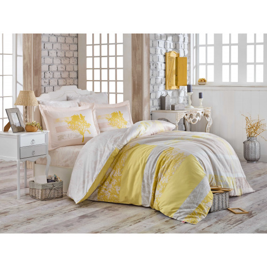  Луксозно спално бельо от 100%  сатениран памук- Elsa Sarı от StyleZone