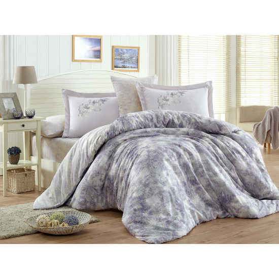  Луксозно спално бельо от 100%  сатениран памук- Romina Lila от StyleZone