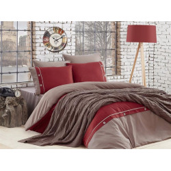 Спално бельо от 100% памук с плетено одеяло - CLARET от StyleZone