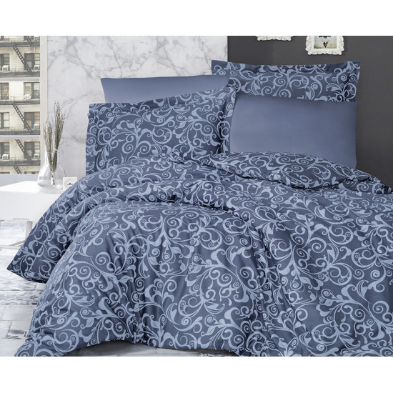 Луксозно спално бельо от 100% сатениран памук - SWETA INDIGO от StyleZone