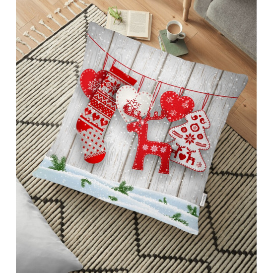 Коледна декоративна възглавница с цип - КОЛЕДНО НАСТРОЕНИЕ от StyleZone
