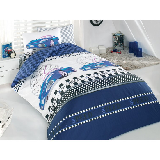 Юношеско спално бельо делукс от 100% памук  - BLUE  FERRARI от StyleZone