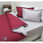 Двуцветно спално бельо от памучен сатен (бордо/сиво) от StyleZone