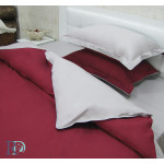 Двуцветно спално бельо от памучен сатен (бордо/сиво) от StyleZone
