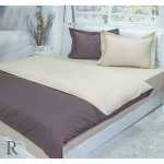 Двуцветно спално бельо от памучен сатен (кафяво/бежово) от StyleZone