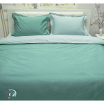 Двуцветно спално бельо от памучен сатен (тъмно зелено/светло зелено) от StyleZone