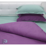 Двуцветно спално бельо от памучен сатен (тъмно лила/зелено) от StyleZone