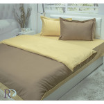 Двуцветно спално бельо от памучен сатен (светло кафяво/охра) от StyleZone