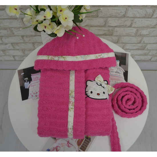 Детски  хавлиен  халат за баня от 100% памук - ЦИКЛАМА от StyleZone