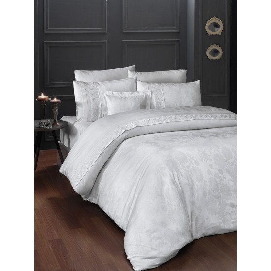 Вип спално бельо от висококачествен сатен - BUHARA BEYAZ от StyleZone