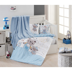 Бебешко спално бельо с плетено памучно одеяло - Teddy Bear от StyleZone