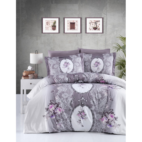 Луксозно спално бельо от 100% сатениран памук - POEMA LEYLAK от StyleZone