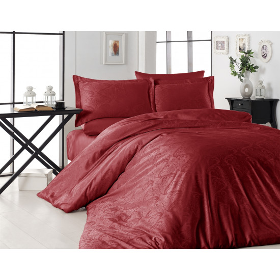 Луксозно спално бельо от 100% памучен сатен - жакард - TRUDY KIRMIZI от StyleZone