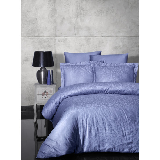 Луксозно спално бельо от 100% памучен сатен - жакард - SIRAY INDIGO от StyleZone