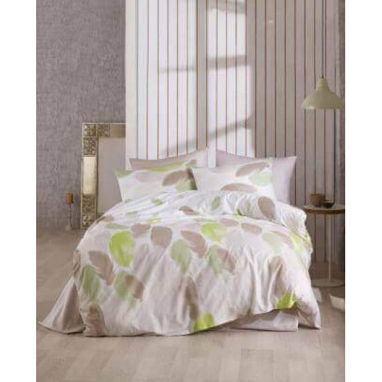 Елегантно спално бельо от 100% памук - TULIP GREEN от StyleZone