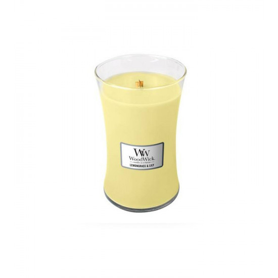 Висококачествена ароматна свещ -  WOODWICK LEMONGRASS & LILLY от StyleZone