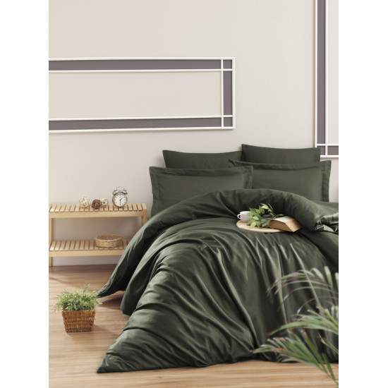 Луксозно спално бельо от 100% сатениран памук - SNAZZY HAKI от StyleZone