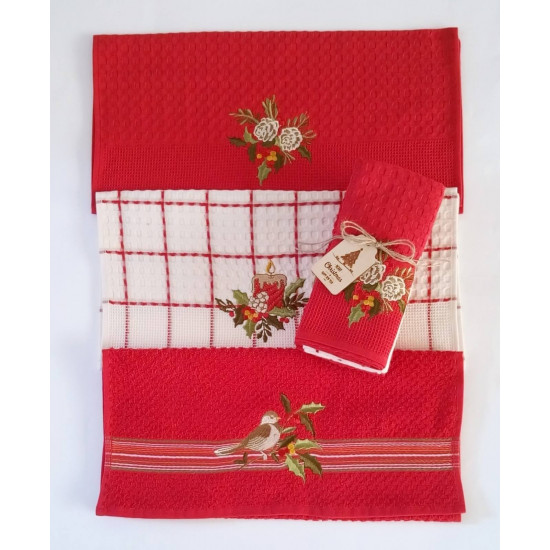 Коледна червена кърпа - ЗВЕЗДА от StyleZone