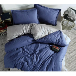 Двуцветно спално бельо от 100% памук ранфорс - PRESTIGE DARKBLUE от StyleZone