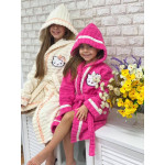 Детски хавлиен халат за момиче с бродерия - ЕКРЮ от StyleZone