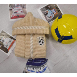 Детски хавлиен халат за момче футболна топка - БЕЖАВО от StyleZone