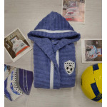 Детски хавлиен халат за момче футболна топка - ТЪМНО СИНЬО от StyleZone