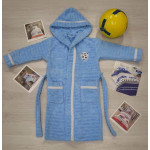 Детски хавлиен халат за момче футболна топка - СВЕТЛО СИНЬО от StyleZone