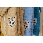 Детски хавлиен халат за момче футболна топка - СВЕТЛО СИНЬО от StyleZone