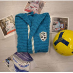 Детски хавлиен халат за момче футболна топка - ТЮРКОАЗЕНО СИНЬО от StyleZone