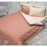Двуцветно спално бельо от памучен сатен (сьомга и светла праскова) от StyleZone