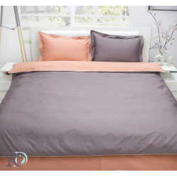 Двуцветно спално бельо от памучен сатен (капучино и сьомга) от StyleZone