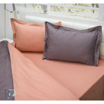 Двуцветно спално бельо от памучен сатен (капучино и сьомга) от StyleZone