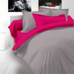 Двуцветно спално бельо от 100% памук ранфорс (cиво/циклама) от StyleZone
