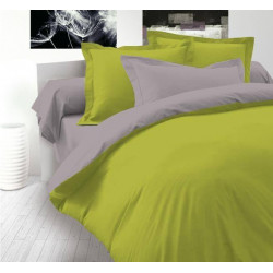 Двуцветно спално бельо от 100% памук ранфорс (cиво/зелено) от StyleZone
