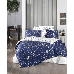 Лимитирана колекция спално бельо от 100% памук ранфорс - MAJOR NAVY BLUE от StyleZone