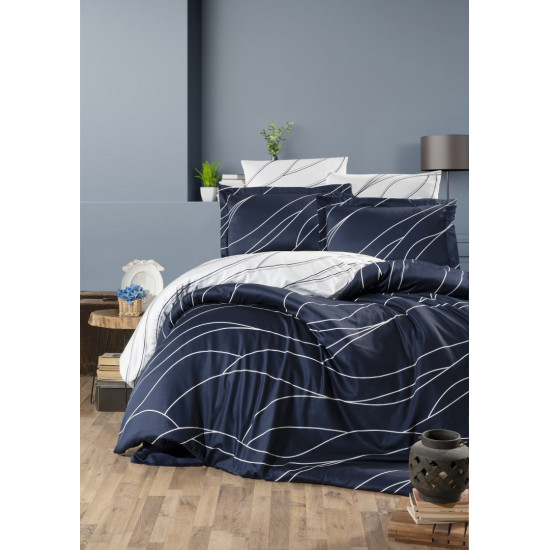  Луксозно спално бельо от  сатениран памук- MESI NAVY BLUE от StyleZone