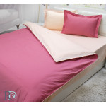 Двуцветно спално бельо от памучен сатен (диня и светла праскова) от StyleZone