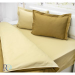 Двуцветно спално бельо от памучен сатен (охра и бежово) от StyleZone