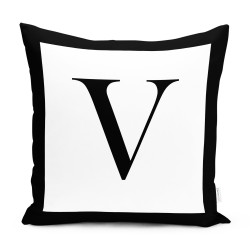 Декоративна арт калъфка за възглавница буква - V от StyleZone